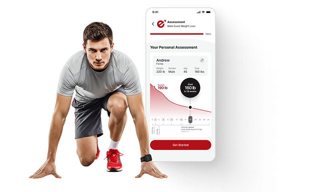 Man in athletic starting position