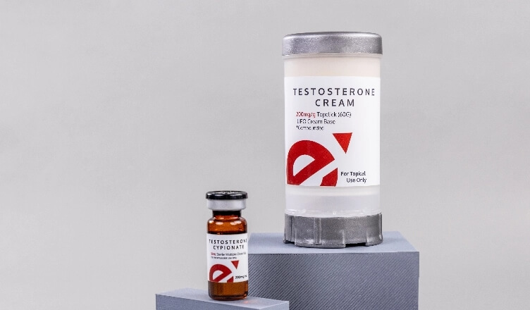 Male Excel Testosterone cypionate vial and testosterone cream